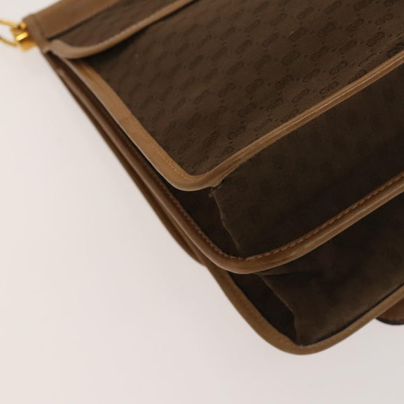 GUCCI Micro GG Canvas Hand Bag 2way Brown Gold Auth 121561