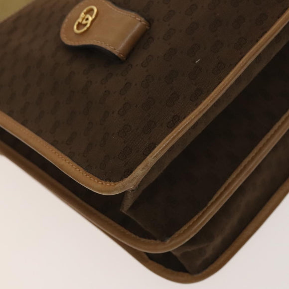 GUCCI Micro GG Canvas Hand Bag 2way Brown Gold Auth 121561