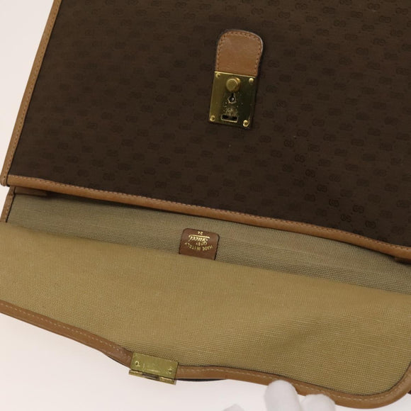 GUCCI Micro GG Canvas Hand Bag 2way Brown Gold Auth 121561