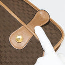 GUCCI Micro GG Canvas Hand Bag 2way Brown Gold Auth 121561-10