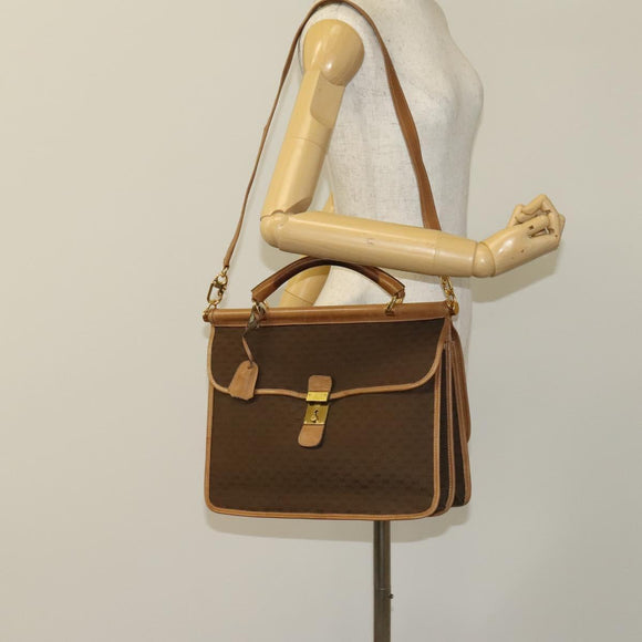 GUCCI Micro GG Canvas Hand Bag 2way Brown Gold Auth 121561