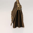 GUCCI Micro GG Canvas Hand Bag 2way Brown Gold Auth 121561-4