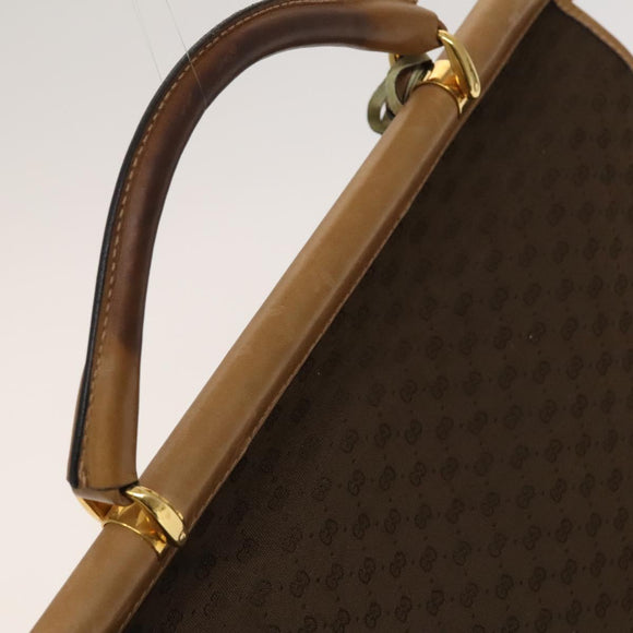GUCCI Micro GG Canvas Hand Bag 2way Brown Gold Auth 121561