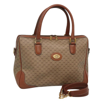 GUCCI Micro GG Supreme Hand Bag PVC 2way Beige Gold 002 25 0033 Auth 121562