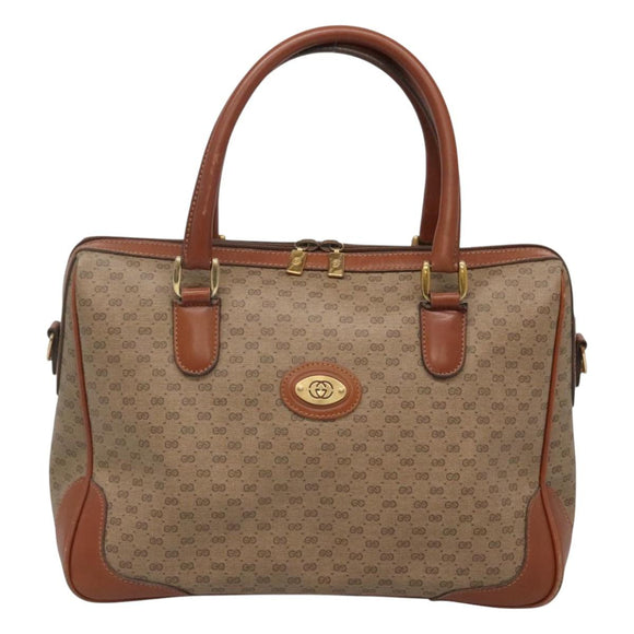 GUCCI Micro GG Supreme Hand Bag PVC 2way Beige Gold 002 25 0033 Auth 121562