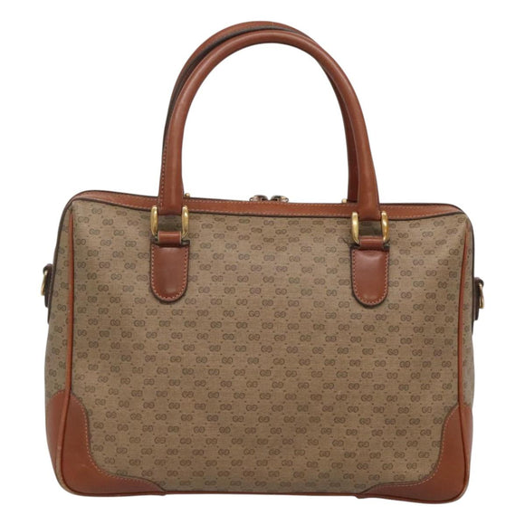 GUCCI Micro GG Supreme Hand Bag PVC 2way Beige Gold 002 25 0033 Auth 121562