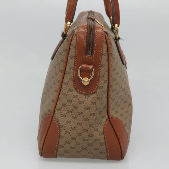 GUCCI Micro GG Supreme Hand Bag PVC 2way Beige Gold 002 25 0033 Auth 121562