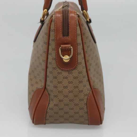 GUCCI Micro GG Supreme Hand Bag PVC 2way Beige Gold 002 25 0033 Auth 121562