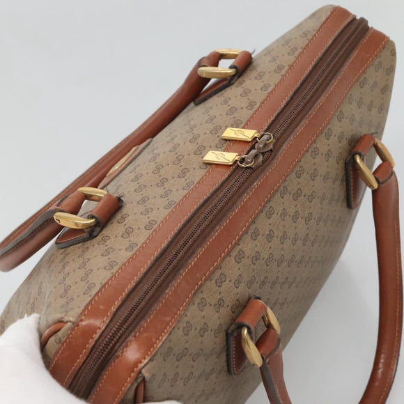 GUCCI Micro GG Supreme Hand Bag PVC 2way Beige Gold 002 25 0033 Auth 121562