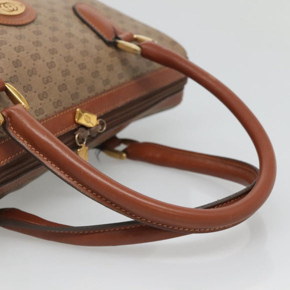 GUCCI Micro GG Supreme Hand Bag PVC 2way Beige Gold 002 25 0033 Auth 121562