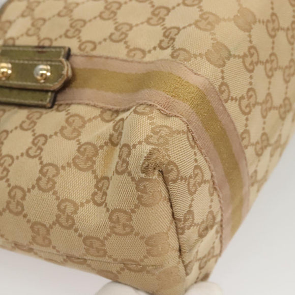 GUCCI GG Canvas Hand Bag Beige Gold 139261 Auth 121563