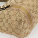 GUCCI GG Canvas Hand Bag Beige Gold 139261 Auth 121563-16