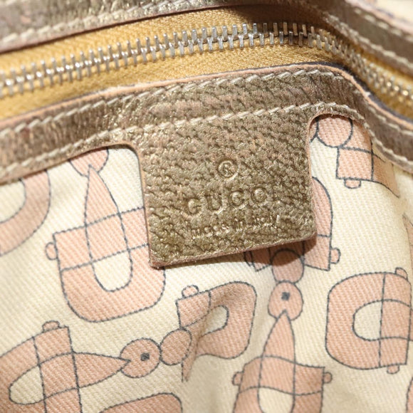 GUCCI GG Canvas Hand Bag Beige Gold 139261 Auth 121563