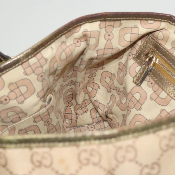 GUCCI GG Canvas Hand Bag Beige Gold 139261 Auth 121563