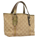 GUCCI GG Canvas Hand Bag Beige Gold 139261 Auth 121563-1