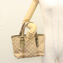 GUCCI GG Canvas Hand Bag Beige Gold 139261 Auth 121563-22