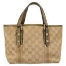GUCCI GG Canvas Hand Bag Beige Gold 139261 Auth 121563-13