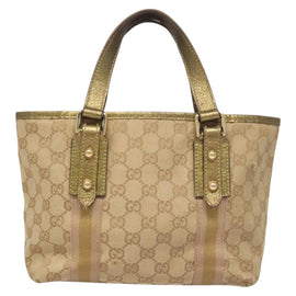 GUCCI GG Canvas Hand Bag Beige Gold 139261 Auth 121563 - 0