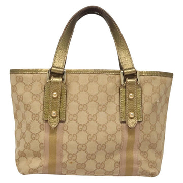 GUCCI GG Canvas Hand Bag Beige Gold 139261 Auth 121563 - 0