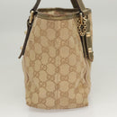 GUCCI GG Canvas Hand Bag Beige Gold 139261 Auth 121563-4