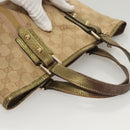 GUCCI GG Canvas Hand Bag Beige Gold 139261 Auth 121563-6