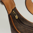 CELINE Macadam Canvas Shoulder Bag PVC Leather Brown Gold Auth 121564-10