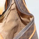 CELINE Macadam Canvas Shoulder Bag PVC Leather Brown Gold Auth 121564-21