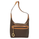 CELINE Macadam Canvas Shoulder Bag PVC Leather Brown Gold Auth 121564-13