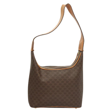 CELINE Macadam Canvas Shoulder Bag PVC Leather Brown Gold Auth 121564 - 0