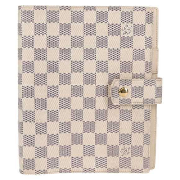 LOUIS VUITTON Damier Azur Agenda GM Day Planner Cover R20708 LV Auth 121569A