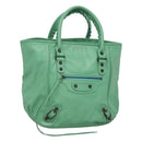 BALENCIAGA The Sunday Hand Bag Leather Peppermint 228755 Auth 121585-1