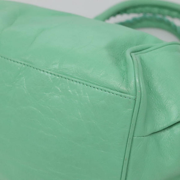 BALENCIAGA The Sunday Hand Bag Leather Peppermint 228755 Auth 121585