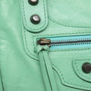 BALENCIAGA The Sunday Hand Bag Leather Peppermint 228755 Auth 121585-17