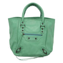 BALENCIAGA The Sunday Hand Bag Leather Peppermint 228755 Auth 121585-13