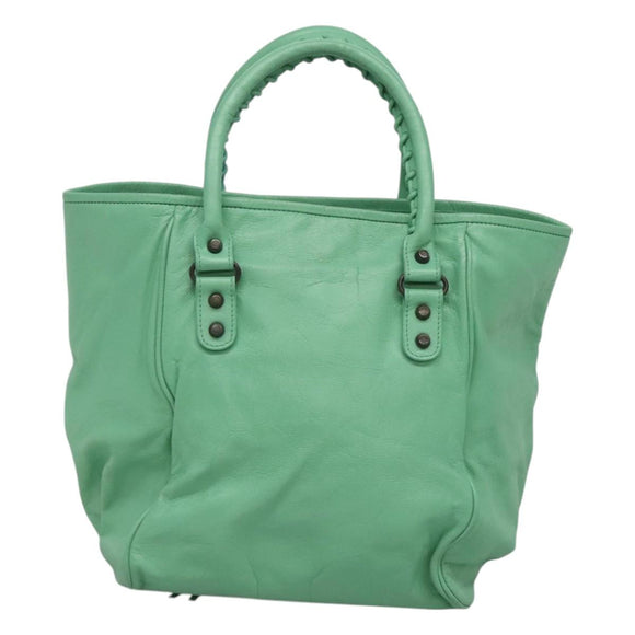 BALENCIAGA The Sunday Hand Bag Leather Peppermint 228755 Auth 121585