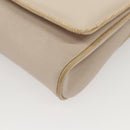 CELINE Shoulder Bag Leather Beige Gold Auth 121591-11