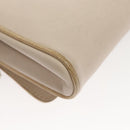 CELINE Shoulder Bag Leather Beige Gold Auth 121591-12