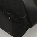 GUCCI GG Canvas Tote Bag Black Silver 113011 Auth 121593-14