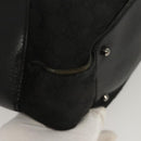 GUCCI GG Canvas Tote Bag Black Silver 113011 Auth 121593-15