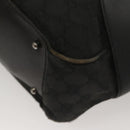 GUCCI GG Canvas Tote Bag Black Silver 113011 Auth 121593-16