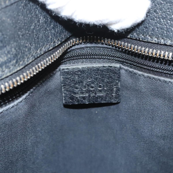 GUCCI GG Canvas Tote Bag Black Silver 113011 Auth 121593