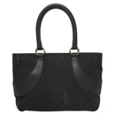 GUCCI GG Canvas Tote Bag Black Silver 113011 Auth 121593-13