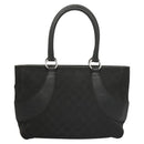 GUCCI GG Canvas Tote Bag Black Silver 113011 Auth 121593-2