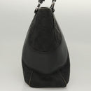 GUCCI GG Canvas Tote Bag Black Silver 113011 Auth 121593-4