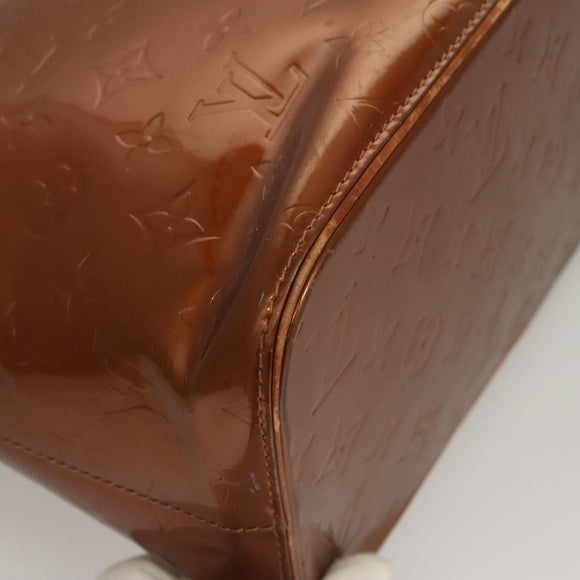 LOUIS VUITTON Monogram Vernis Houston Hand Bag Bronze M91122 LV Auth 121600
