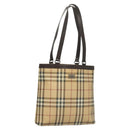 BURBERRY Nova Check Tote Bag PVC Beige Auth 121605-1