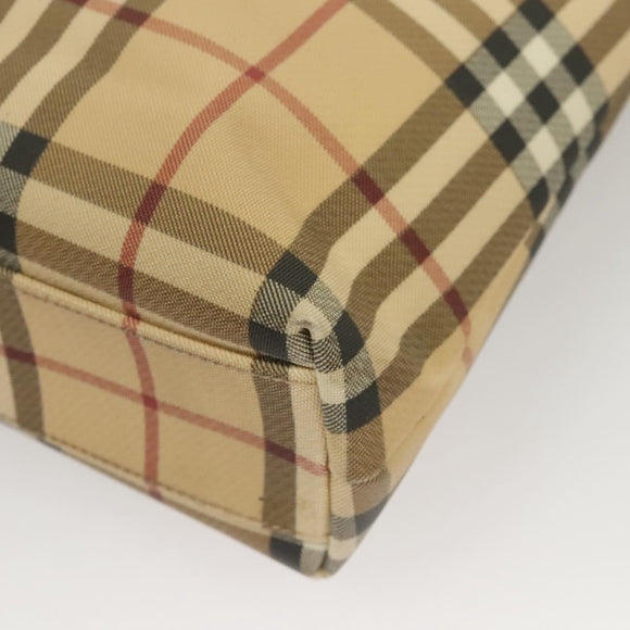 BURBERRY Nova Check Tote Bag PVC Beige Auth 121605