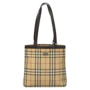 BURBERRY Nova Check Tote Bag PVC Beige Auth 121605-13