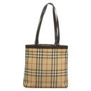 BURBERRY Nova Check Tote Bag PVC Beige Auth 121605-2