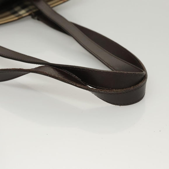 BURBERRY Nova Check Tote Bag PVC Beige Auth 121605